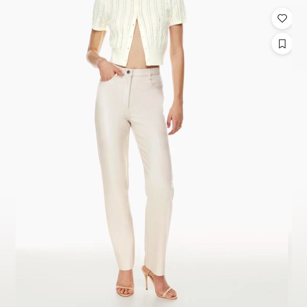 Aritzia The Melina Super High Rise Pant | Vegan Leather | Matte Pearl | Size 2